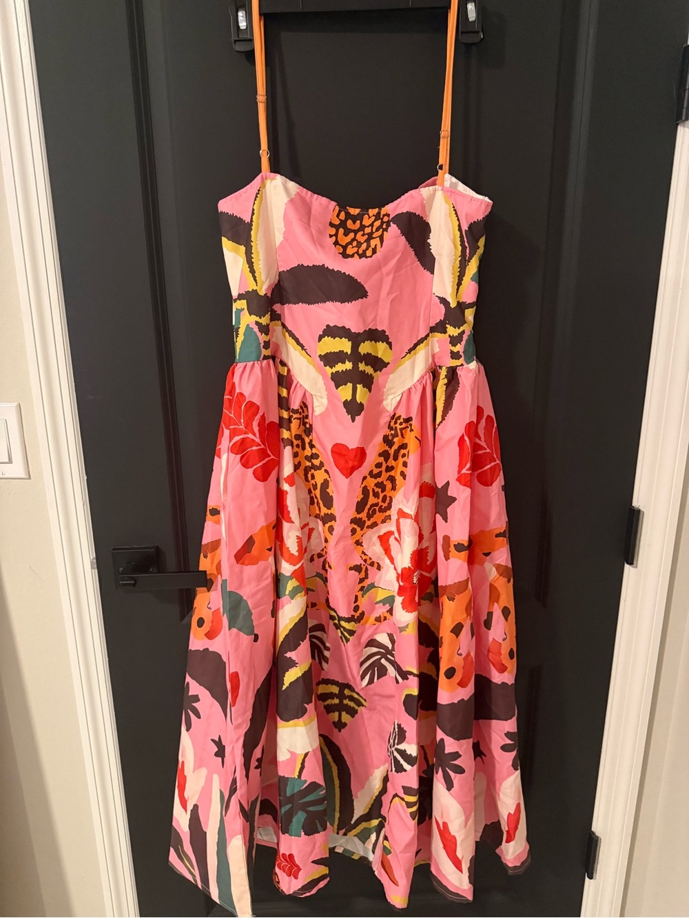 Girls Pink Floral & Animal Print Sundress with Adjustable Straps